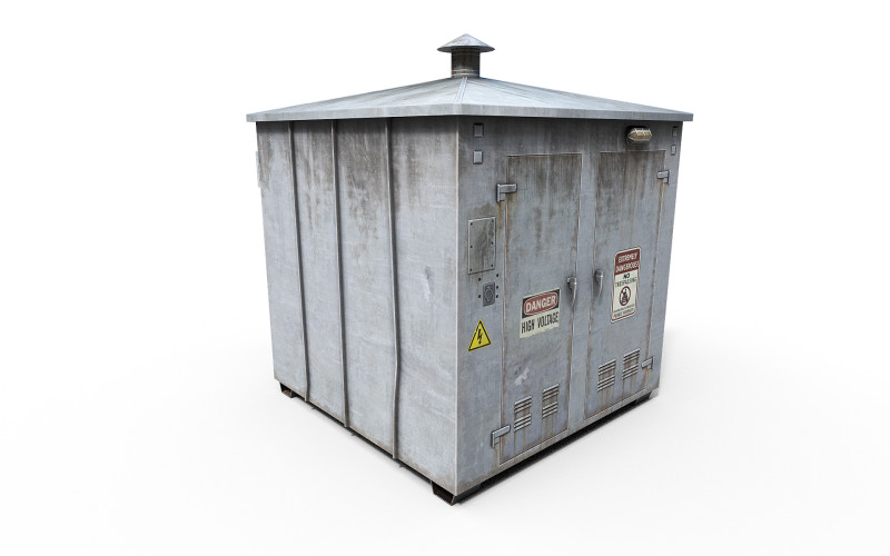 Old Electricity Box 3D-Modell .c4d .max .obj .3ds .fbx .stl .blend