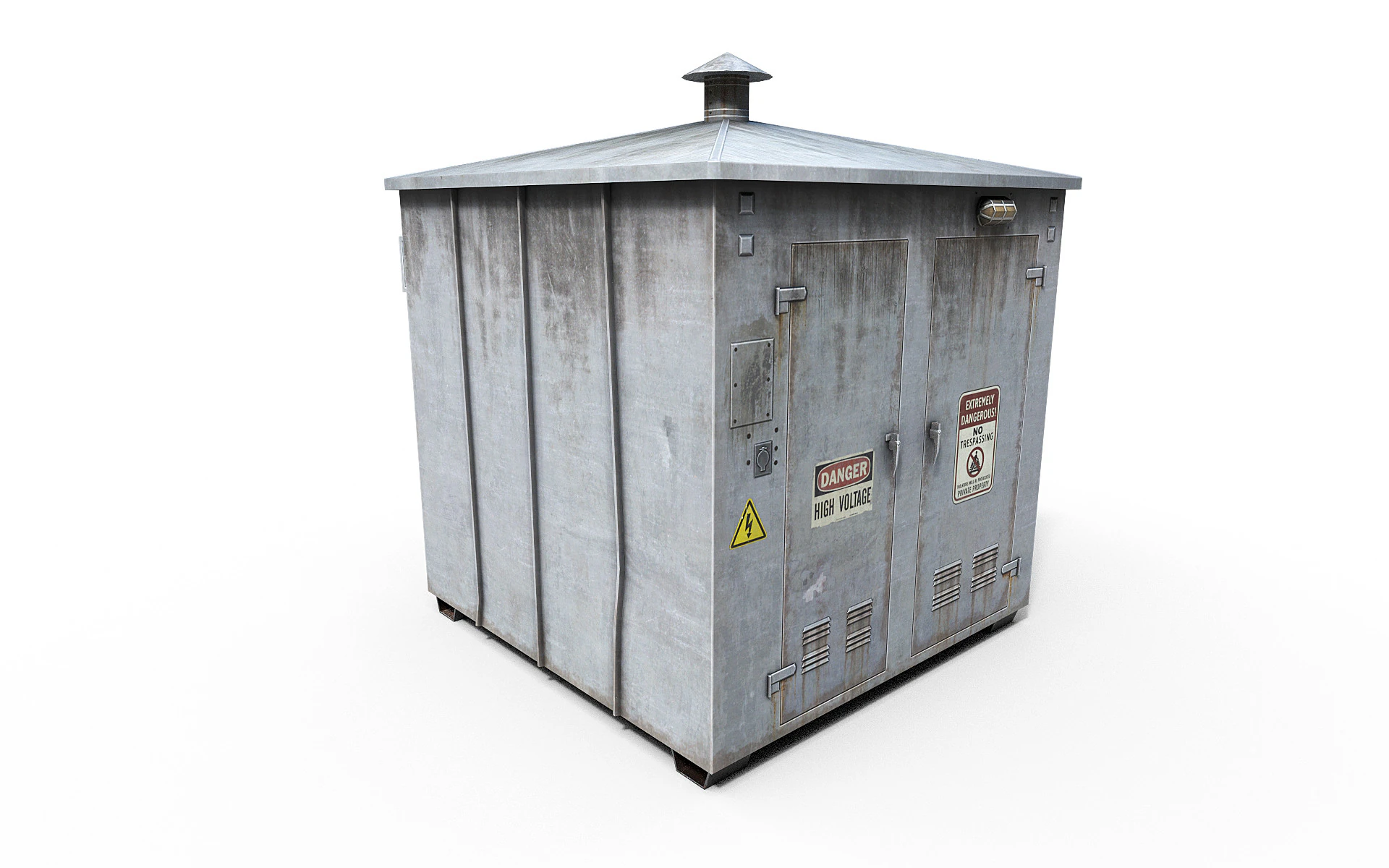 Old Electricity Box 3D Model .c4d .max .obj .3ds .fbx .stl .blend 