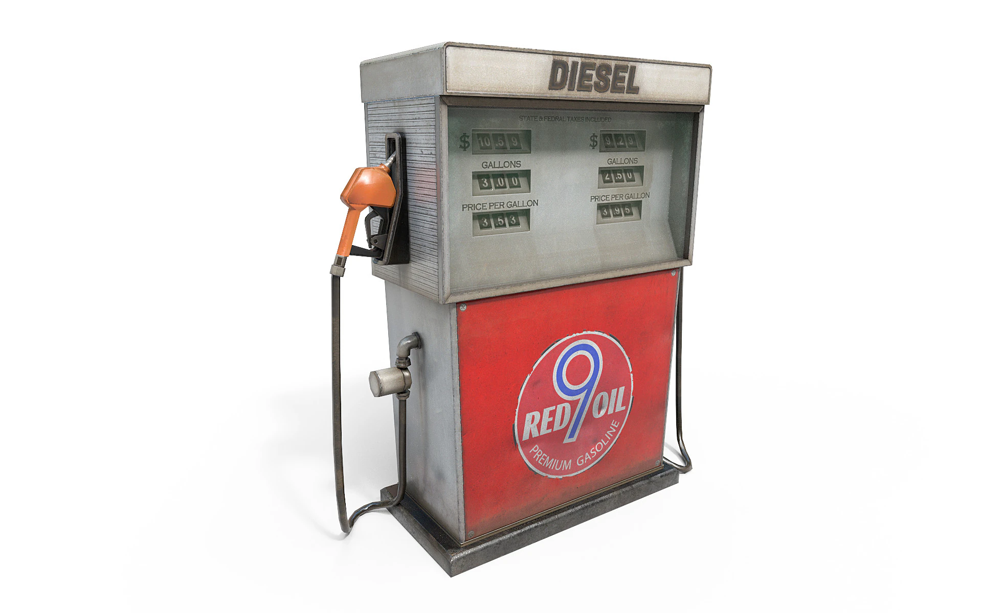 Gas Pump 3D Model .c4d .max .obj .3ds .fbx .stl .blend