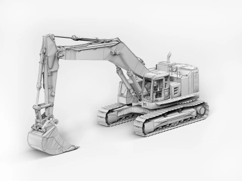 Escavatore cingolato Modello 3D