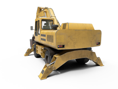Wheeled Excavator 3D Модель