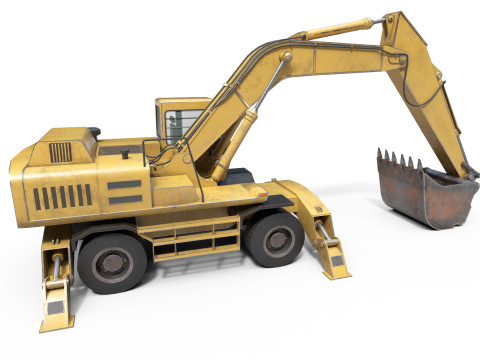 Wheeled Excavator 3D Модель