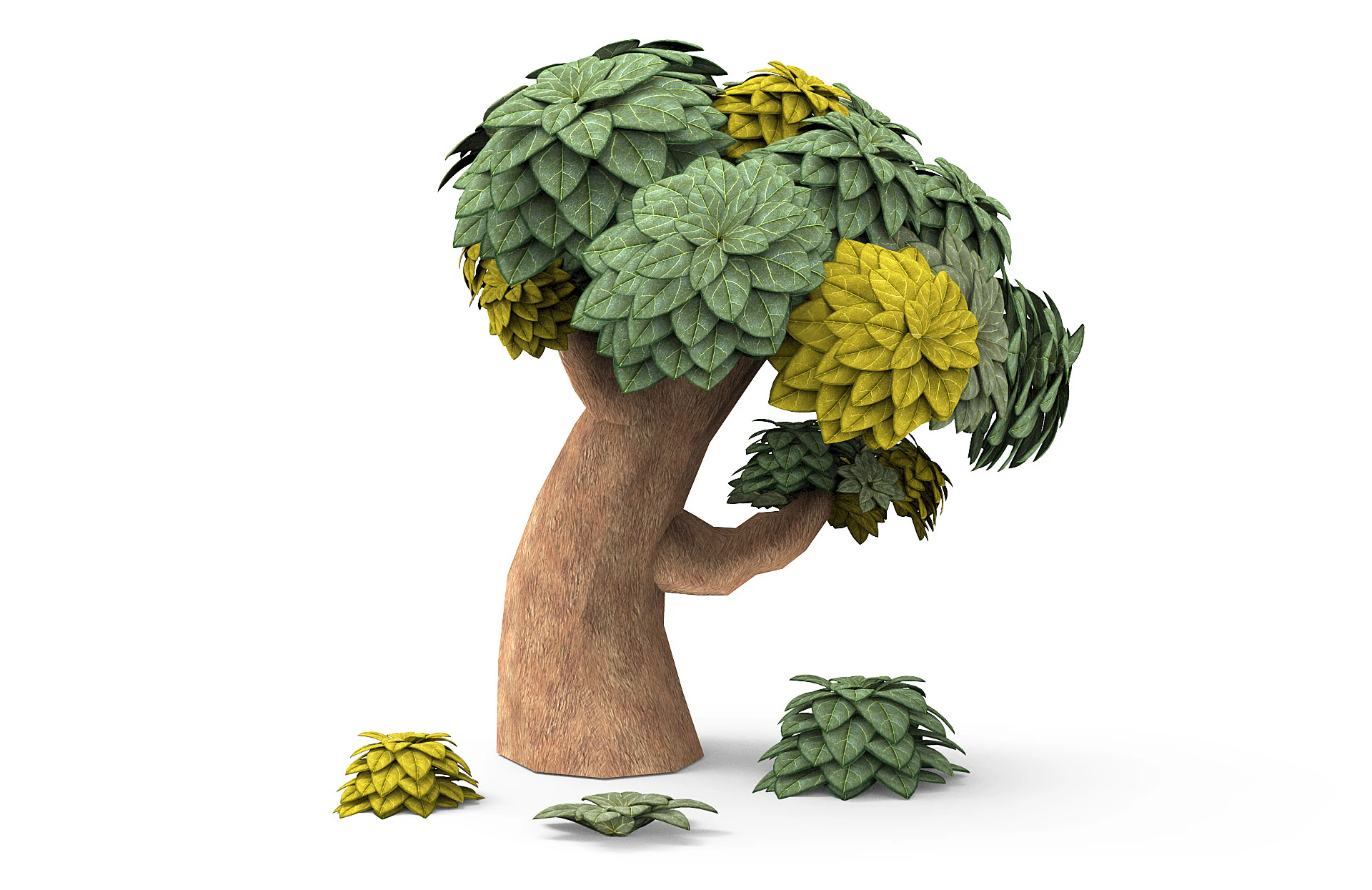 Cartoon tree 3D Model .c4d .max .obj .3ds .fbx .stl .blend 