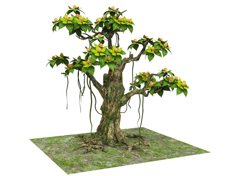 Cartoon fruit tree Modelo 3D