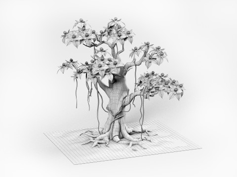 Cartoon fruit tree Modelo 3D