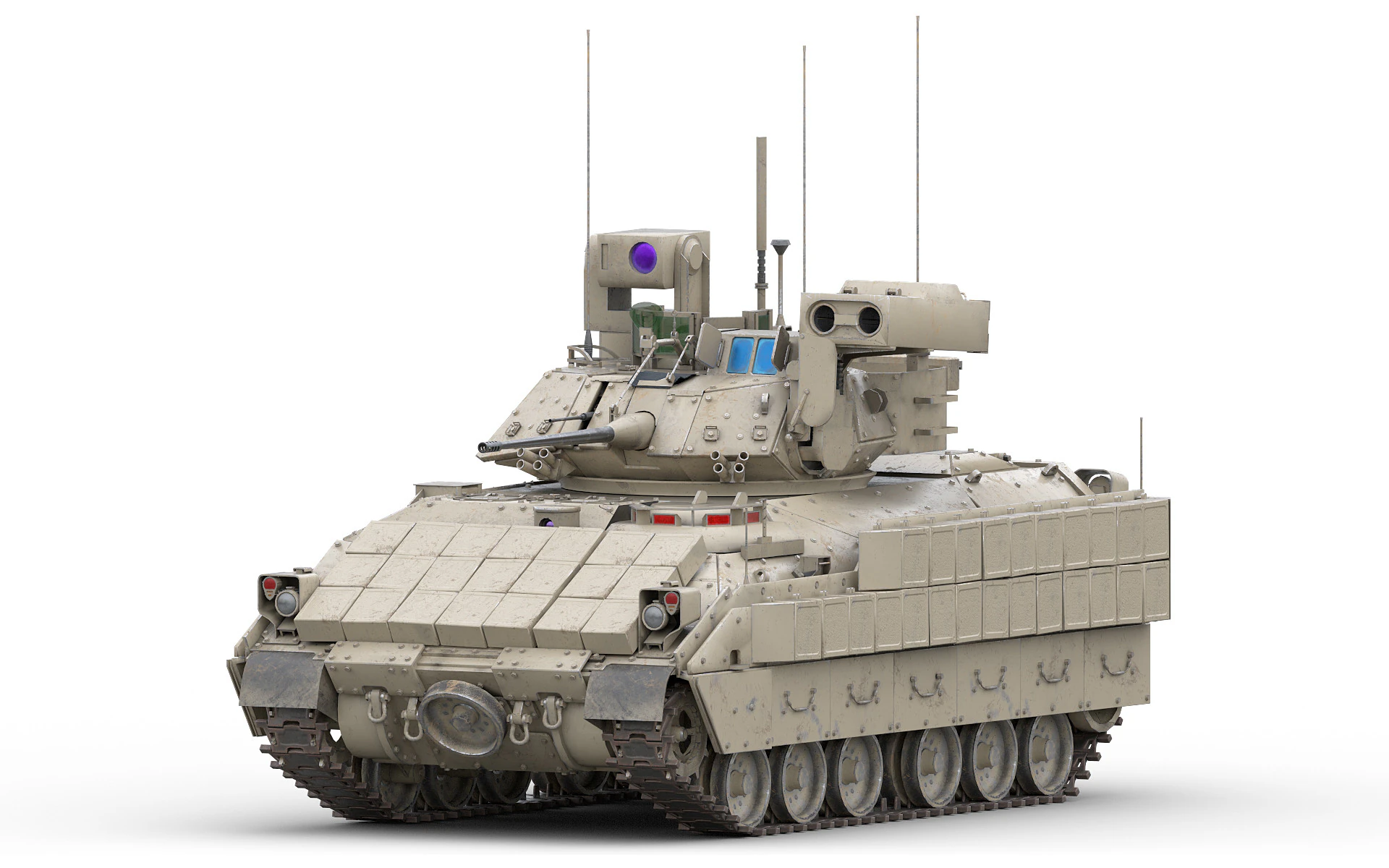M2A3 Bradley Tank 3D Model .c4d .max .obj .3ds .fbx .stl .blend 