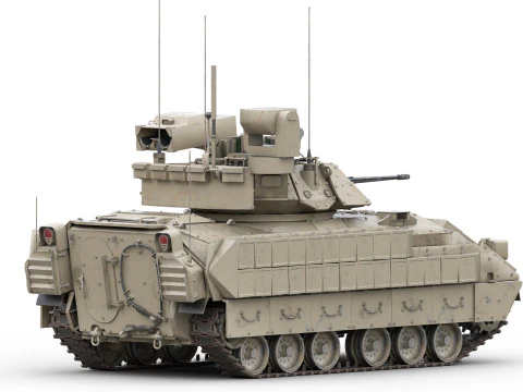 M2A3 Bradley Tank 3D Model