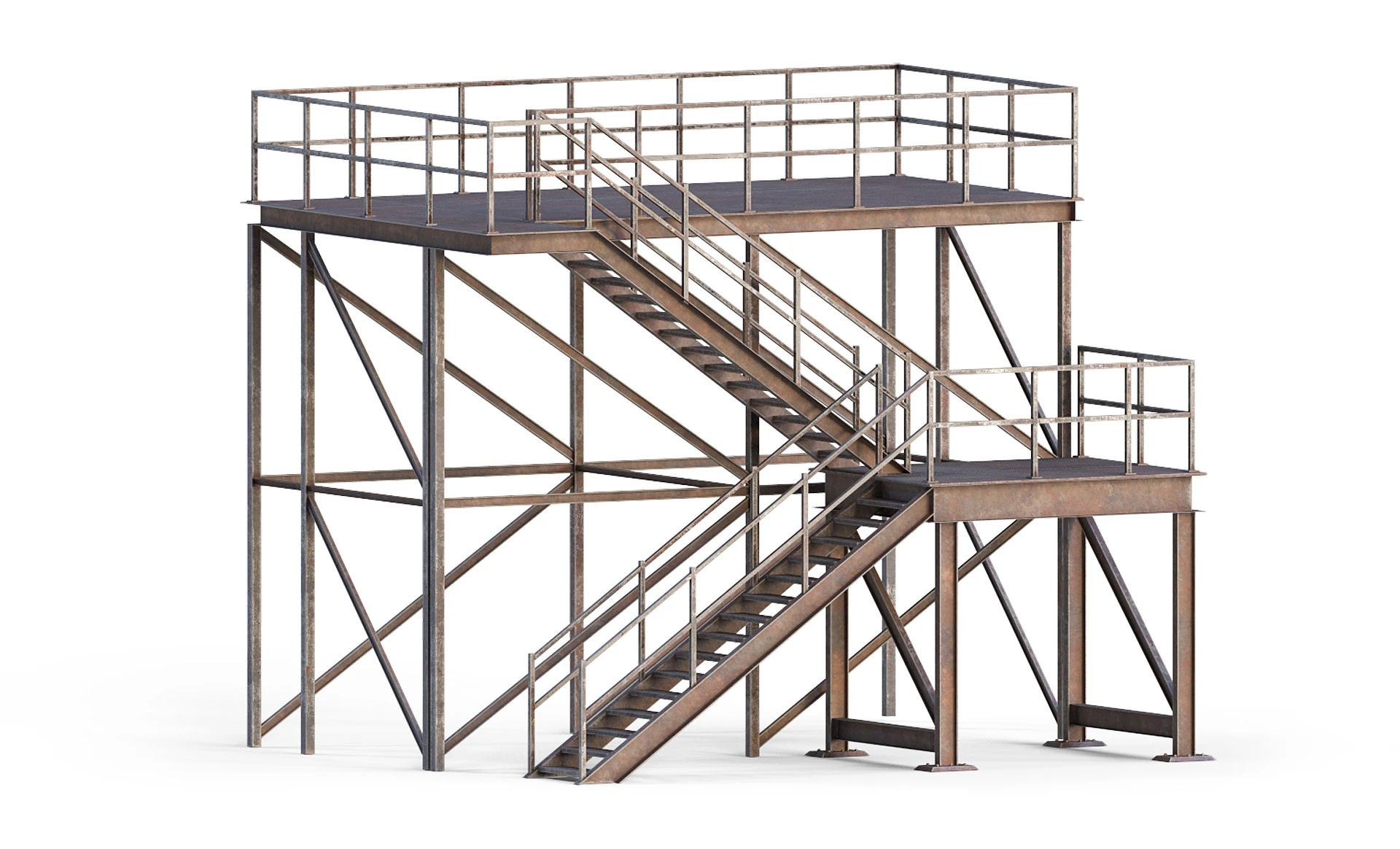 Scala industriale Modello 3D .c4d .max .obj .3ds .fbx .stl .blend 