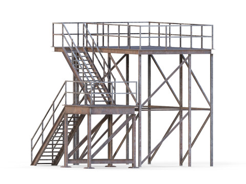 Industrial stair Modello 3D