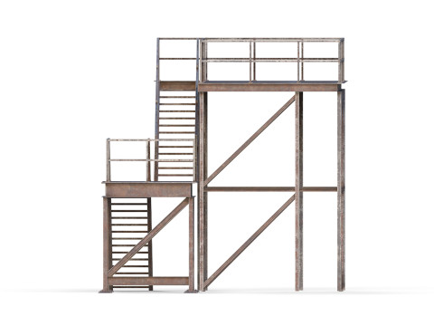 Industrial stair Modello 3D