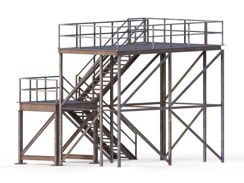 Industrial stair Modello 3D