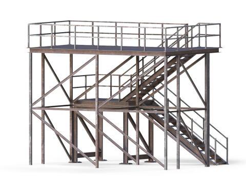 Industrial stair Modello 3D