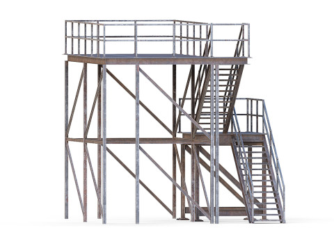 Industrial stair Modello 3D