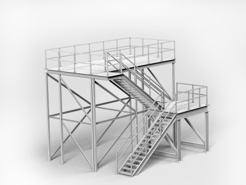 Industrial stair Modello 3D