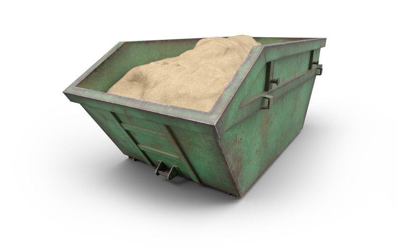 Skip Dumpster with sand Modèle 3D .c4d .max .obj .3ds .fbx .stl .blend