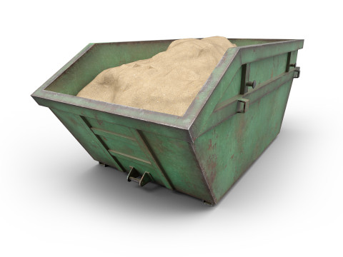 Skip Dumpster with sand Modelo 3D