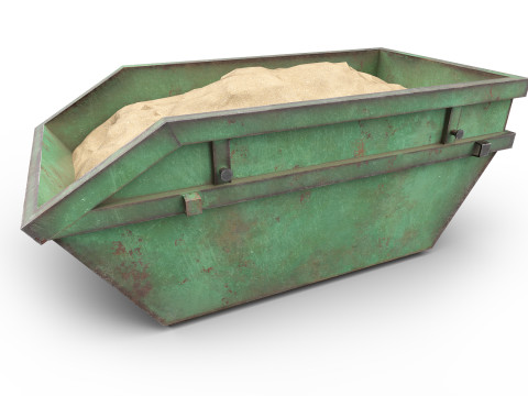 Skip Dumpster with sand Modèle 3D