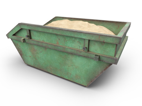 Skip Dumpster with sand Modèle 3D