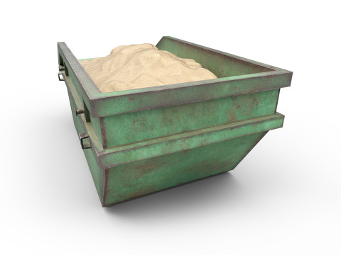 Skip Dumpster with sand Modèle 3D