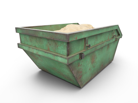Skip Dumpster with sand Modèle 3D