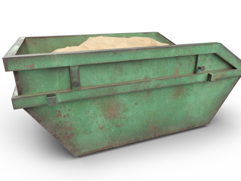 Skip Dumpster with sand Modèle 3D