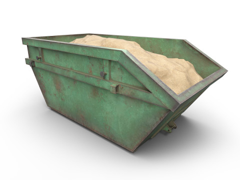 Skip Dumpster with sand Modèle 3D