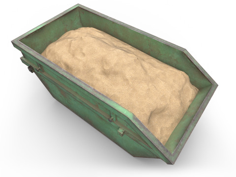 Skip Dumpster with sand Modèle 3D
