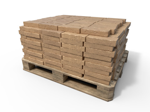 Bricks on a pallet 3D 模型