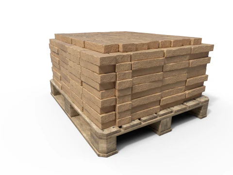 Bricks on a pallet 3D Model