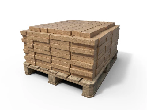 Bricks on a pallet 3D Model