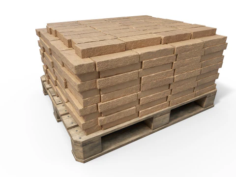 Bricks on a pallet 3D Model