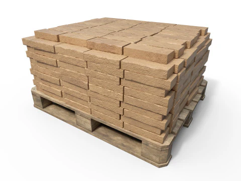 Bricks on a pallet 3D Model