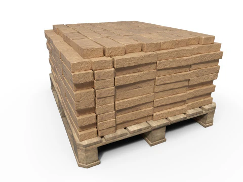 Bricks on a pallet 3D Model