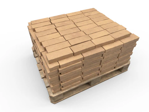 Bricks on a pallet 3D Model