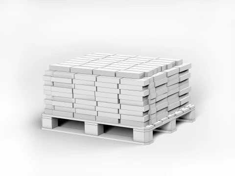 Bricks on a pallet 3D Model