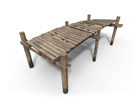 Old wooden pier Modèle 3D