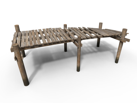 Old wooden pier Model 3D