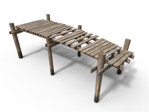 Old wooden pier Model 3D