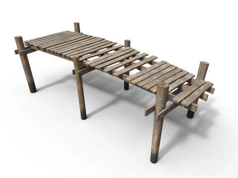 Old wooden pier 3D Model