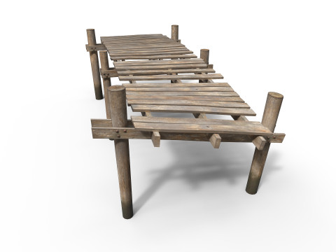 Old wooden pier Model 3D
