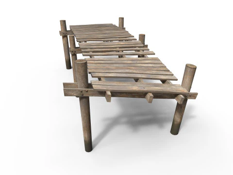 Old wooden pier 3D Model