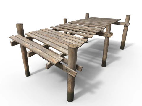 Old wooden pier 3D Model