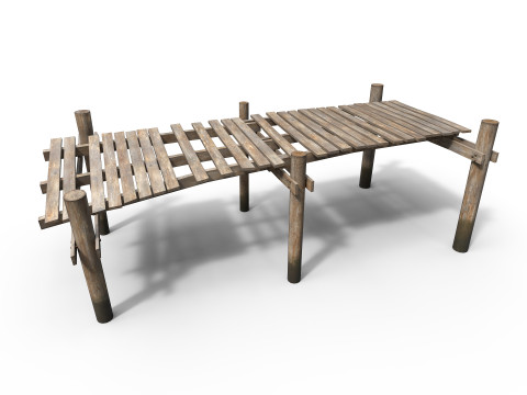 Old wooden pier Model 3D