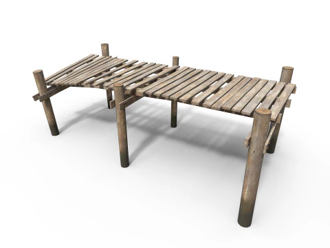 Old wooden pier 3D Model