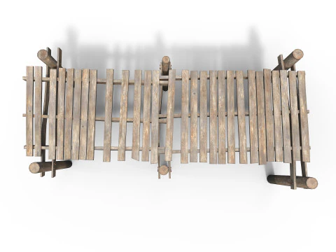 Old wooden pier 3D Model