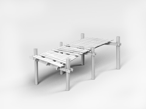 Old wooden pier Model 3D