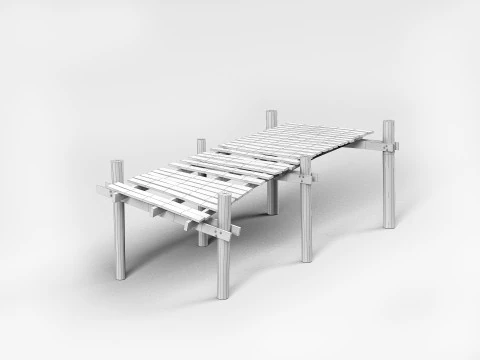 Old wooden pier 3D Model