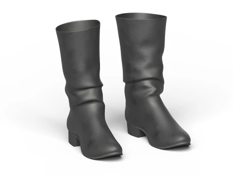 Черные ботинки 3D Модель