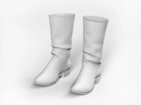 Черные ботинки 3D Модель