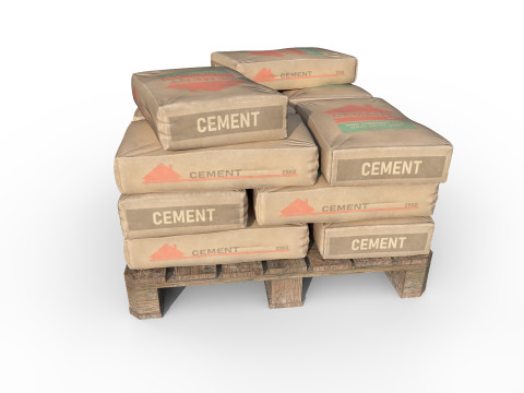 Pallet with Cement Bags 3D Модель